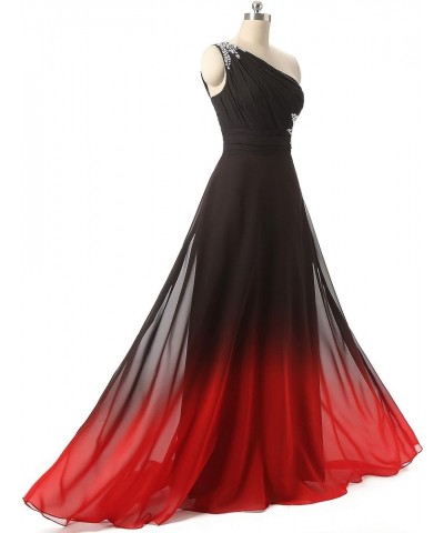 Women's One Shoulder Ombre Long Evening Prom Dress Wedding Party Gowns Black Teal1 $38.64 Dresses