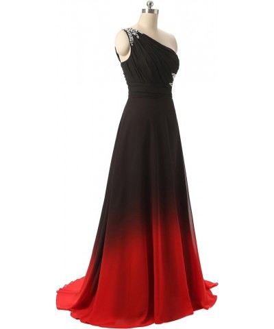 Women's One Shoulder Ombre Long Evening Prom Dress Wedding Party Gowns Black Teal1 $38.64 Dresses