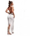 Women's Split Twist Back Halter Bodycon Maxi Dress Backless Sleeveless Long Dresses White $24.19 Dresses