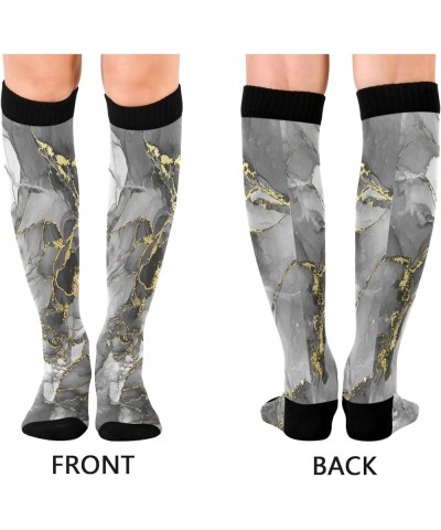 Compression Socks for Women and Men Circulation Long Socks for Athletic Running Cycling Nurse Black and White Marble $8.99 Ac...