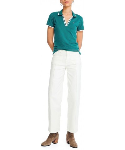 Women's Sustainably Crafted Split-Neck Ocean Polo Bay Berry Green $12.67 Shirts