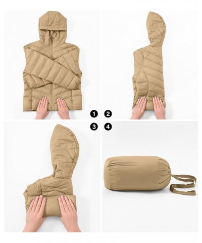 Women's Down Puffer Jackets Packable Lightweight Hooded Water Repellent Insulated Fall Winter Quilted Coats Khaki $23.36 Jackets