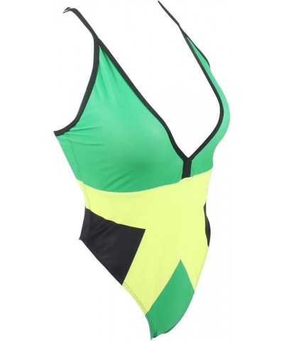 Women's Fashion Caribbean Jamaican Flag Rasta One Piece Swimsuit Swimwear Multicoloured $17.27 Swimsuits