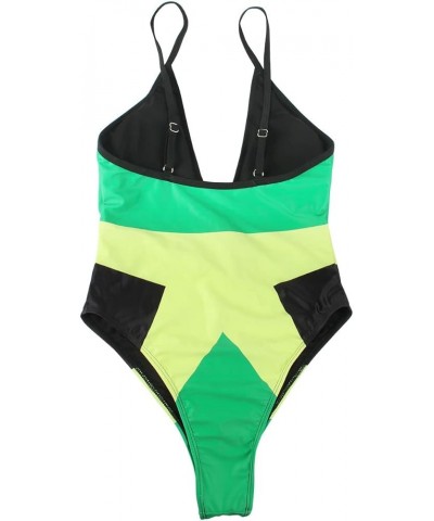 Women's Fashion Caribbean Jamaican Flag Rasta One Piece Swimsuit Swimwear Multicoloured $17.27 Swimsuits