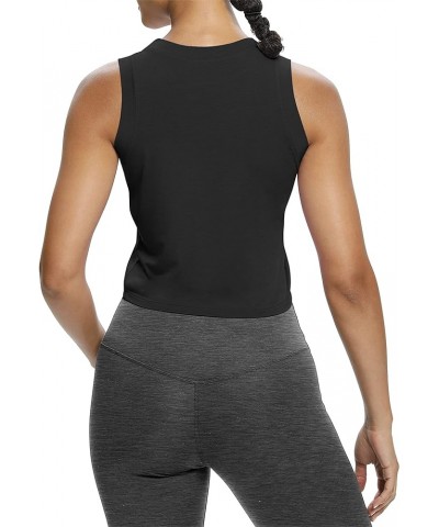 Womens Workout Crop Tops Yoga Shirts Exercise Tank Tops Athletic Wear for Women Black $11.99 Activewear