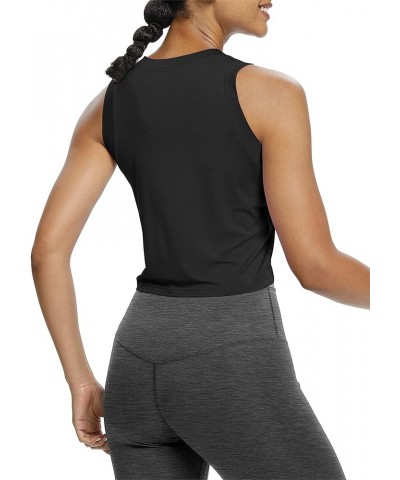 Womens Workout Crop Tops Yoga Shirts Exercise Tank Tops Athletic Wear for Women Black $11.99 Activewear