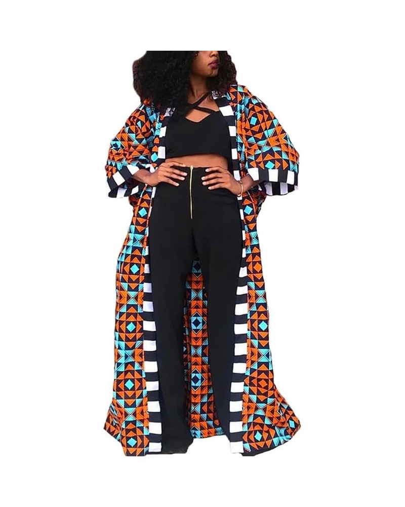 African Long Cardigan for Women Lightweight Dashiki Printed Open Front Jacket Coat Tribal Ankara Outwear 2 $16.53 Sweaters