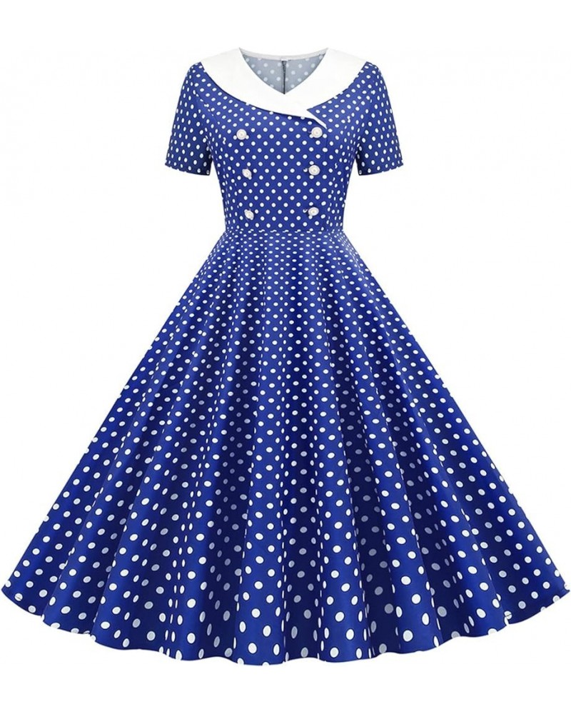 Maxi Dress for Women 1950s Retro Swing Dress Christmas Evening Party Rockabilly Hepburn Cocktail Prom Dress 9dark Blue $9.09 ...