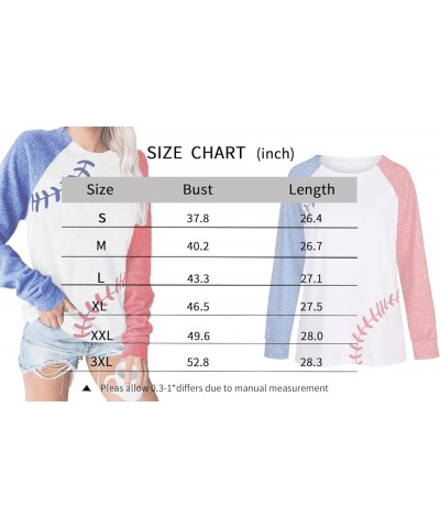 Womens American Flag Print Heart Baseball Shirt Casual Raglan Long Sleeve Stars Stripes Top Tees Leaf Long Sleeve Red $14.74 ...