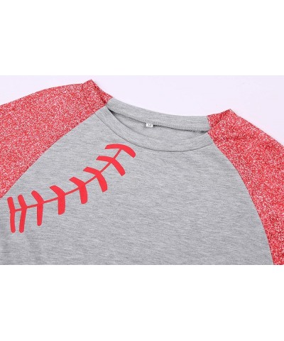 Womens American Flag Print Heart Baseball Shirt Casual Raglan Long Sleeve Stars Stripes Top Tees Leaf Long Sleeve Red $14.74 ...