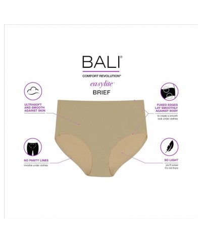 Women's Comfort Revolution EasyLite Brief Panty, Lightweight Underwear, Stretch Brief Light Beige $6.86 Lingerie