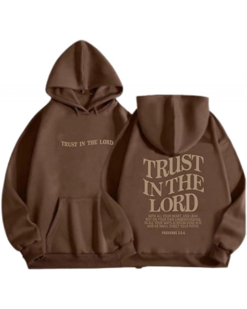 Christian Hoodies for Women Casual Trust in the Lord Bible Verse Graphic Oversized Sweatshirts Long Sleeve Hooded Pullover A0...