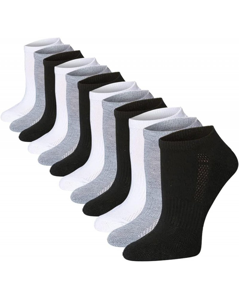 Women's & Girls 12 Pairs Low Cut Athletic Sport Peformance Socks Solid Classic Black Grey White $10.75 Activewear