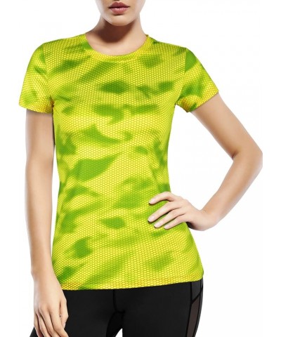 Workout Tops for Women Short Sleeve,Moisture Wicking Athletic Exercise Shirts Crew Neck Yoga Running Tees Quick Dry Yellow $9...