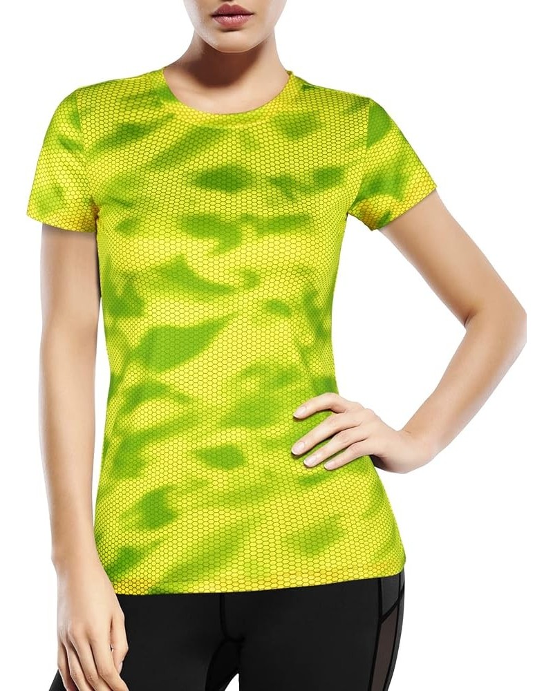 Workout Tops for Women Short Sleeve,Moisture Wicking Athletic Exercise Shirts Crew Neck Yoga Running Tees Quick Dry Yellow $9...