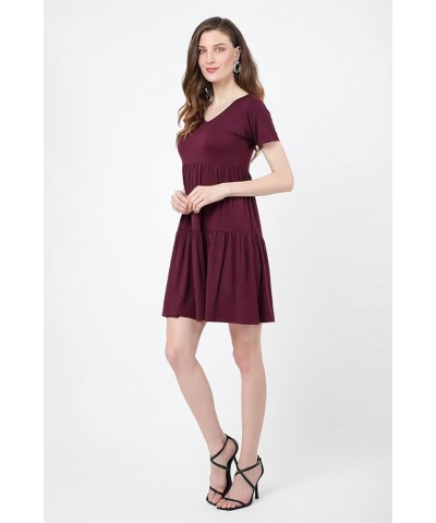 Short Sleeve T Shirt Dress for Women Casual Loose Fitting Jersey Dress Burgundy-2XL Small Burgundy $8.83 Dresses