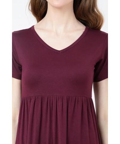 Short Sleeve T Shirt Dress for Women Casual Loose Fitting Jersey Dress Burgundy-2XL Small Burgundy $8.83 Dresses