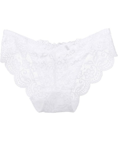 Women Underwear,Sexy Lace Panties Sexy Low-Waist Briefs Thong G-String Lingerie Gift for Valentine for Sex Naughty Play White...