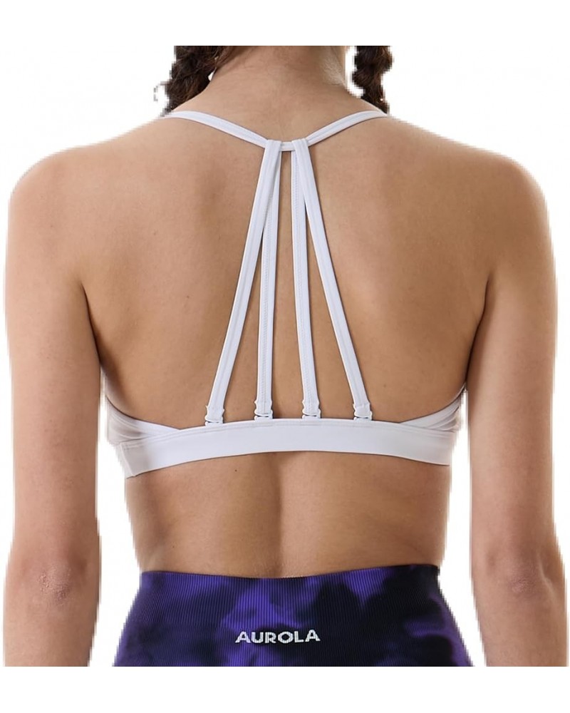 Mercury Workout Sports Bras Women Athletic Removable Padded Backless Strapy Minimal Crop Top Mercury-solid-crescent White $35...