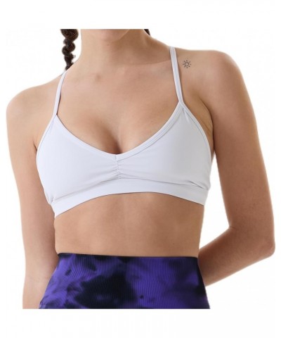 Mercury Workout Sports Bras Women Athletic Removable Padded Backless Strapy Minimal Crop Top Mercury-solid-crescent White $35...