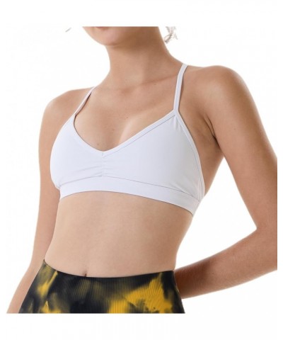 Mercury Workout Sports Bras Women Athletic Removable Padded Backless Strapy Minimal Crop Top Mercury-solid-crescent White $35...