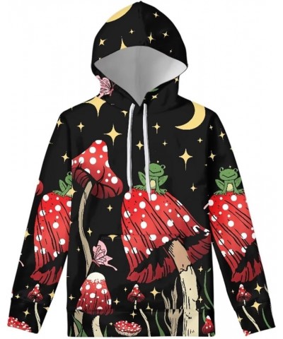 Womens Hoodie with Pocket Soft Hoodies Sweatshirt for Sports Pullover Hoody Shirts Starry Mushroom Frog $19.94 Hoodies & Swea...