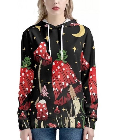 Womens Hoodie with Pocket Soft Hoodies Sweatshirt for Sports Pullover Hoody Shirts Starry Mushroom Frog $19.94 Hoodies & Swea...