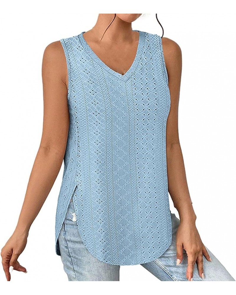 Tank Tops for Women 2024 Flowy Tank Tops Spaghetti Strap Crew Neck Loose Casual Summer Sleeveless Camisole A3-blue $11.79 Acc...