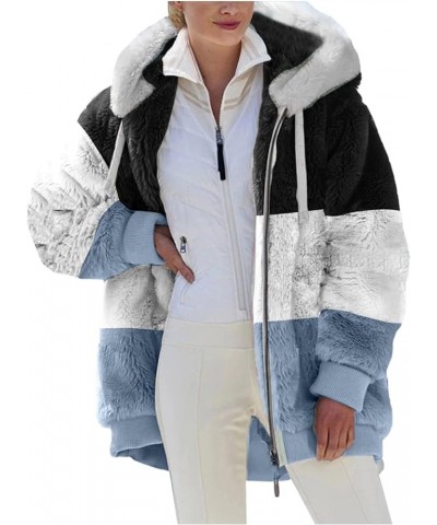 Women's Fleece Hooded Coat Loose Plus Size Zipper Winter Warm Long Sleeve Plush Hoodies Jacket Cardigan Sweaters G-blue $7.18...