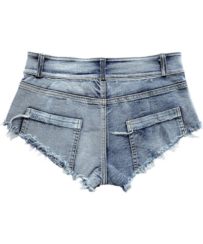 Jean Shorts Womens Teen Girls Casual Summer High Waisted Stretchy Rolled Hem Tassels Denim Shorts with Pockets Y1-blue $7.24 ...