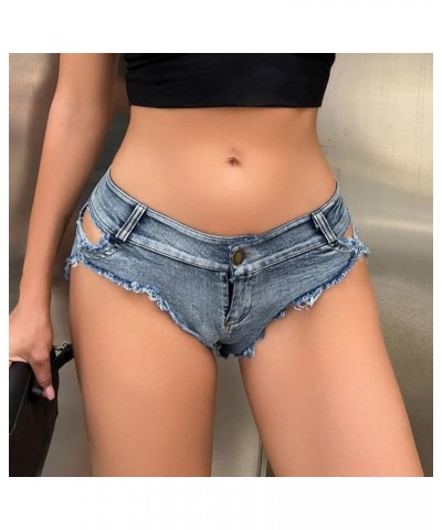 Jean Shorts Womens Teen Girls Casual Summer High Waisted Stretchy Rolled Hem Tassels Denim Shorts with Pockets Y1-blue $7.24 ...