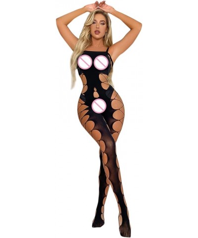 Women Sexy Lingerie Bodysuit Lace Full Body Stockings Mesh See Through Hole Full Length Sleeves Babydoll Fishnet Bodysuits Z2...