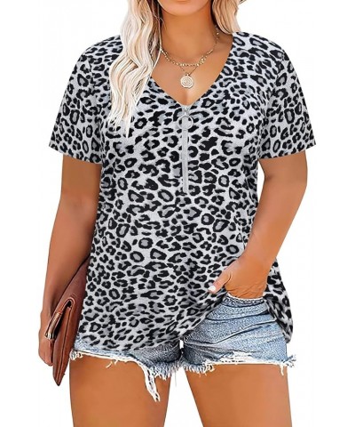 Plus Size T Shirt for Women Short Sleeve Loose Casual Blouse Soft Tops Tie Dye Print Soild Color Shirts XL-5XL 14-28 9_ D4_ Z...