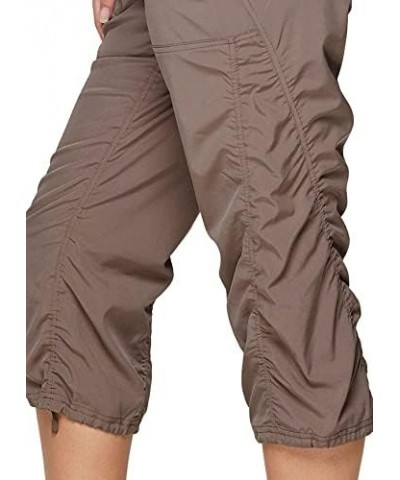 Active Women's Fashion Lightweight Stretch Woven Body Skimming Drawstring Capri Pant Taupe Beige $18.80 Activewear