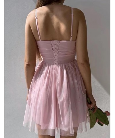 Tulle Homecoming Dresses for Teens Spaghetti Straps Short Mini Prom Party Cocktail Gowns Burgundy $32.99 Dresses