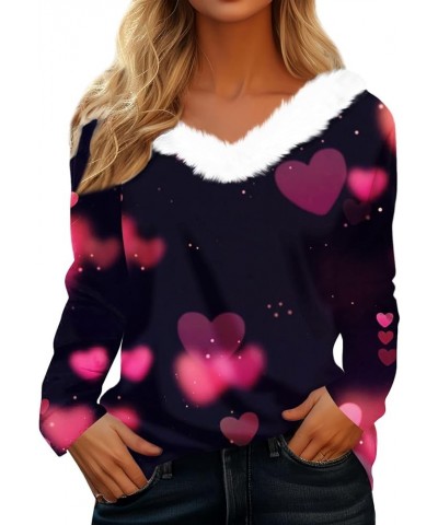 Sexy Tops for Women, Valentines Day Sweater Women Heart Shirts Blouses Long Sleeve Dressy Casual Fall Clothes Trendy 4-purple...