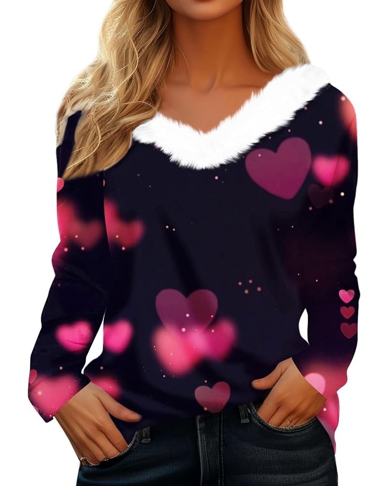 Sexy Tops for Women, Valentines Day Sweater Women Heart Shirts Blouses Long Sleeve Dressy Casual Fall Clothes Trendy 4-purple...