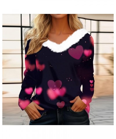 Sexy Tops for Women, Valentines Day Sweater Women Heart Shirts Blouses Long Sleeve Dressy Casual Fall Clothes Trendy 4-purple...