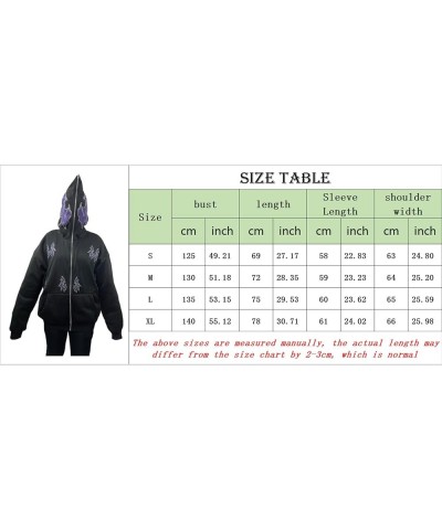 Y2K Rhinestone Full Zip Up Hoodie Women Man Goth Graphic Oversized Punk Jackets Grunge Sweatshirt Coat H-black Wing $17.69 Ho...