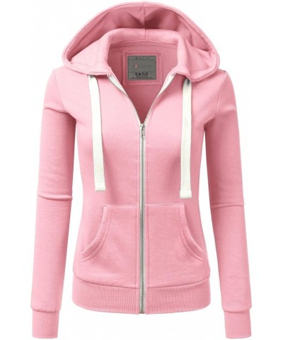 Lightweight Thin Zip-Up Hoodie Jacket for Women with Plus Size B_candypink $17.84 Hoodies & Sweatshirts