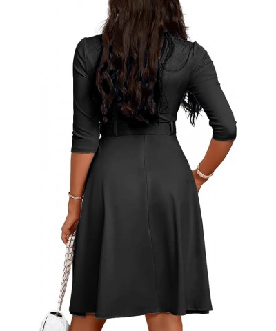 Office Work Business Pencil Dresses Womens Church Dresses Elegant Bodycon Casual Dress Elegant Black $14.84 Dresses