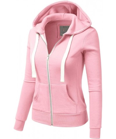 Lightweight Thin Zip-Up Hoodie Jacket for Women with Plus Size B_candypink $17.84 Hoodies & Sweatshirts