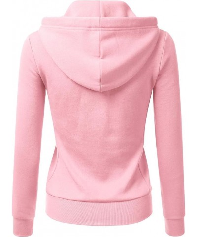 Lightweight Thin Zip-Up Hoodie Jacket for Women with Plus Size B_candypink $17.84 Hoodies & Sweatshirts