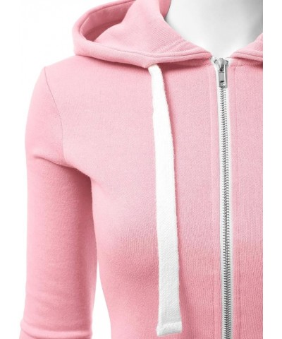 Lightweight Thin Zip-Up Hoodie Jacket for Women with Plus Size B_candypink $17.84 Hoodies & Sweatshirts