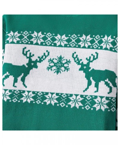 Family Christmas Sweaters Matching Sets Snowflake Reindeer Long Sleeve Holiday Xmas Knitted Sweater Pullover Tops Kids Green ...