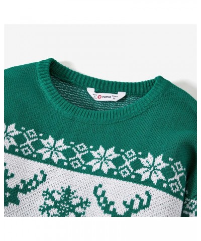 Family Christmas Sweaters Matching Sets Snowflake Reindeer Long Sleeve Holiday Xmas Knitted Sweater Pullover Tops Kids Green ...