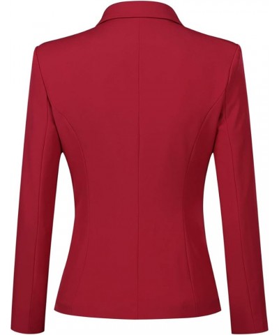 Women's Casual Long Sleeve Button Slim Work Office Blazer Jacket Red $25.47 Blazers