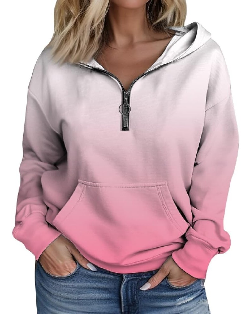 Half Zip Pullover Sweatshirts for Women Zip Up Hoodies Fleece Sweaters Fall Fashion Outfits 2023 Winter Clothes A2-pink $13.3...