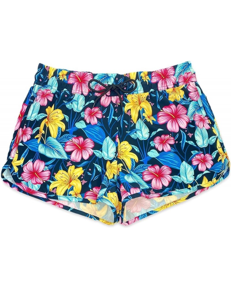 Womens Swim Shorts Quick Dry Swim Trunks with Pockets Swimwear Tropical Floral $9.08 Swimsuits