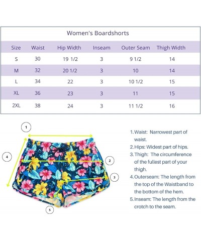 Womens Swim Shorts Quick Dry Swim Trunks with Pockets Swimwear Tropical Floral $9.08 Swimsuits